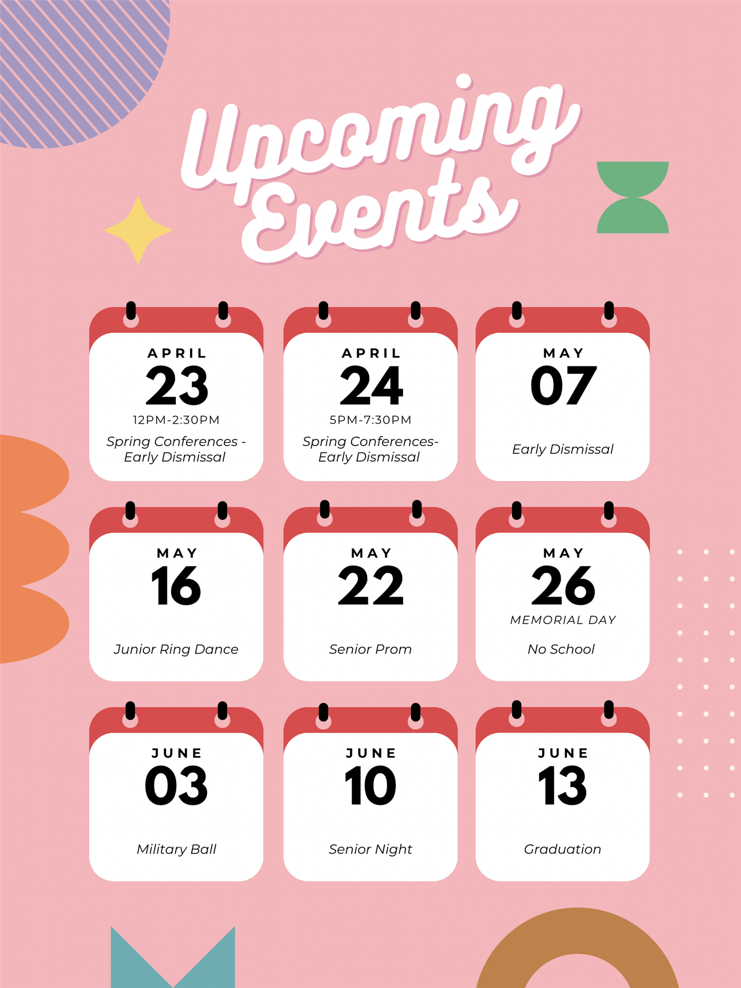 end of the year events